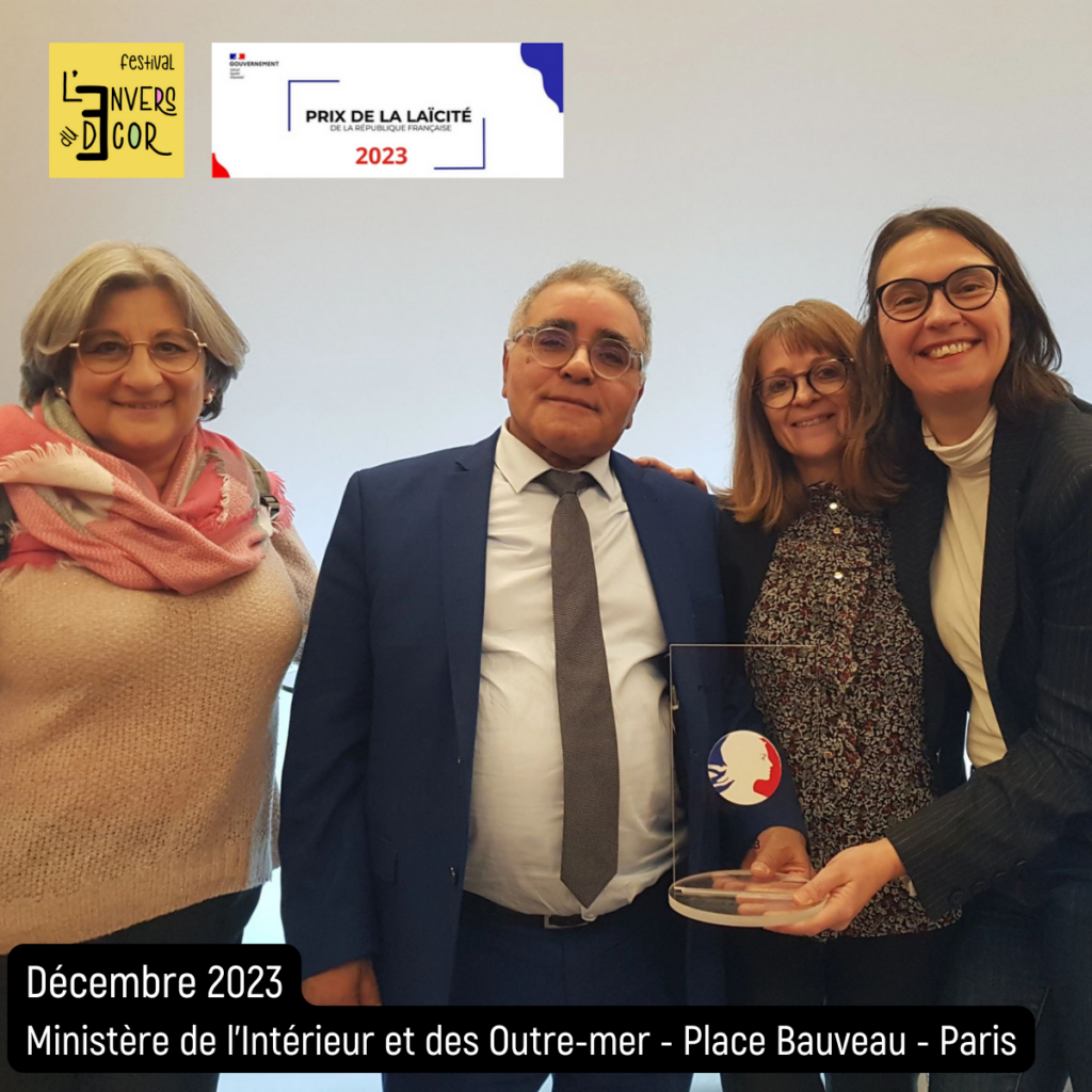 Remise du prix de la laïcité de la république française 2023 à l'hôtel bauveau à Paris pour le festival l'envers du décor